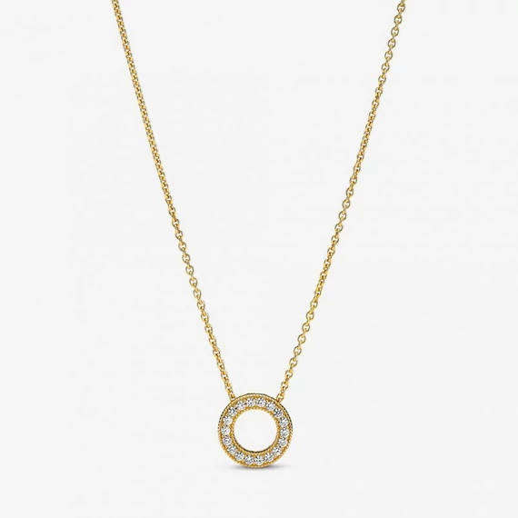 Pandora  - Pandora logó pavé karika collier nyaklánc - 367436C01-45