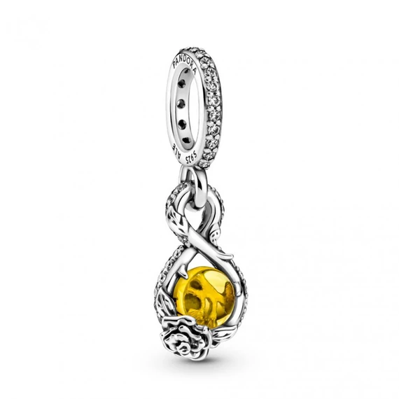 Pandora  - Disney, Belle végtelenjel és rózsavirág medál - 399525C01