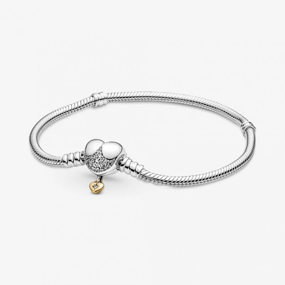 Pandora  - Disney Hercegnős Pandora Moments szívkapcsos kígyólánc karkötő - 569563C01-17