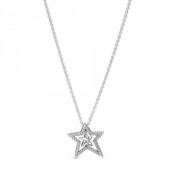 Pandora  - Pavé aszimmetrikus csillag collier nyaklánc - 390020C01-45
