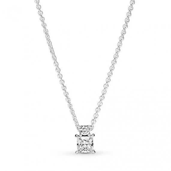 Pandora  - Szikrázó collier kerek és szögletes medálos nyaklánc - 390048C01-45