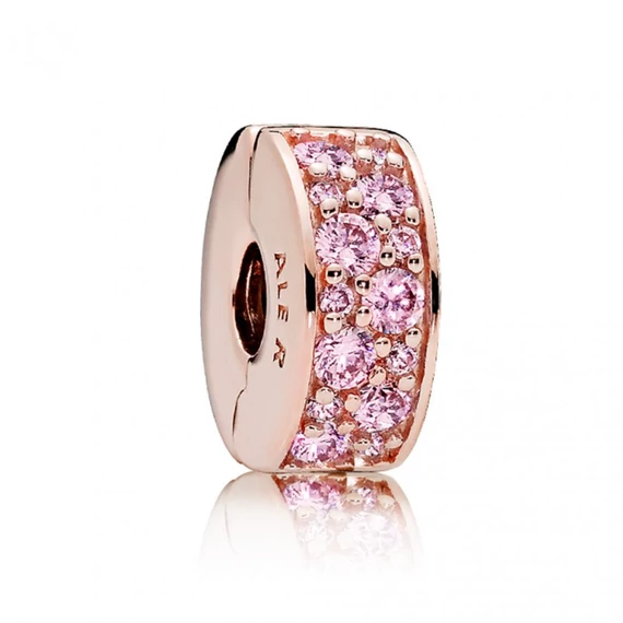 Pandora  - Rózsaszín pavé klip charm - 781817PCZ