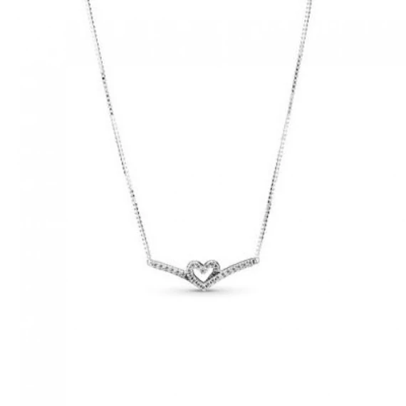 Pandora  - Csillogó kívánság és szív collier nyaklánc - 399273C01-45