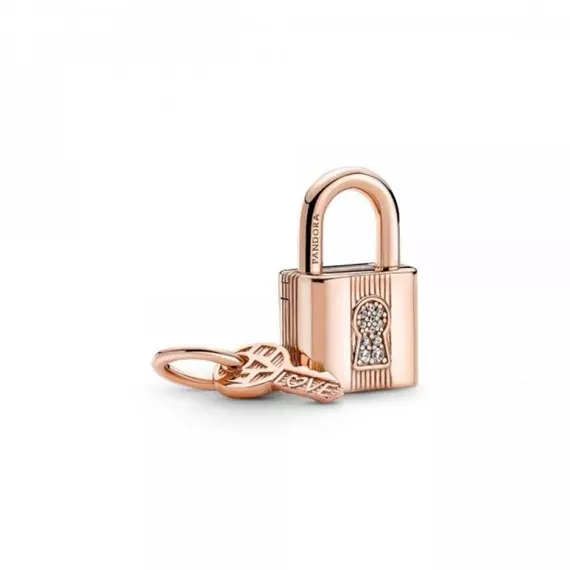 Pandora  - Lakat és kulcs rozé charm - 780088C01