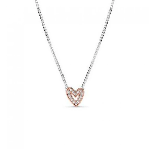 Pandora  - PANDORA ROSE SZABADKÉZZEL KÉSZÍTETT SZÍV NYAKLÁNC - 380089C01-45