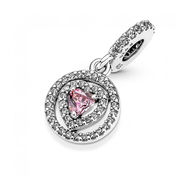Pandora  - Szikrázó dupla glóriás szív függő charm - 791476C01