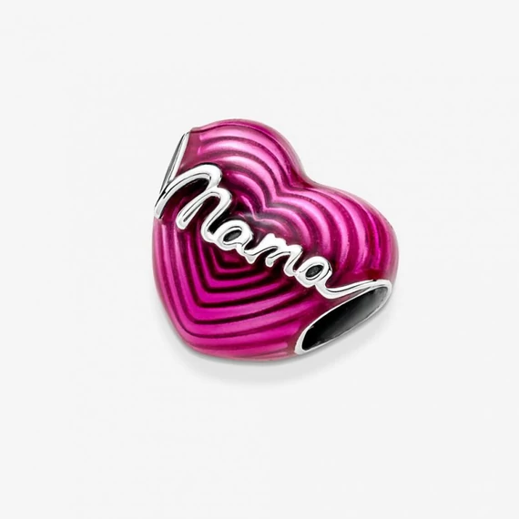 Pandora  - Sugárzó szeretet „Mama” szív charm - 791505C01