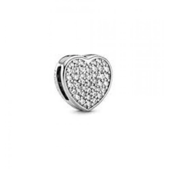 Pandora  - Pavé szív klip charm - 798684C01
