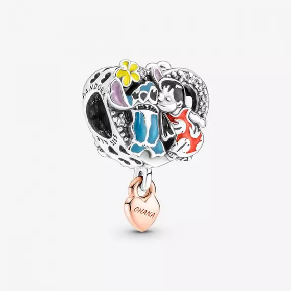 Pandora  - Pandora ékszer Disney Lilo és Stich Ohana ezüst charm - 781682C01