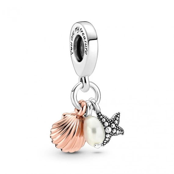 Pandora  - Pandora Tenyésztett gyöngy tengeri csillag és kagyló függő charm - 781690C01