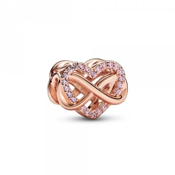 Pandora  - Szív és végtelen rozé charm - 782246C01