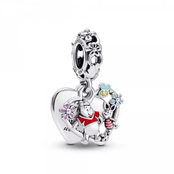Pandora  - Disney Micimackó dupla szív ezüst charm - 792214C01