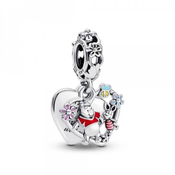 Pandora  - Disney Micimackó dupla szív ezüst charm - 792214C01