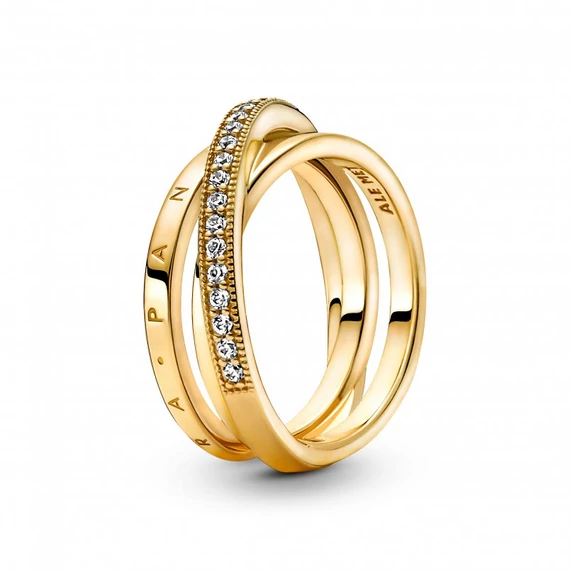 Pandora  - Összefonódó pavé karikagyűrű - 169057C01-60