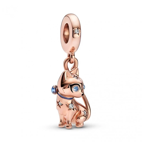 Pandora  - Szikrázó cica függő rozé charm - 782259C01