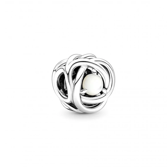 Pandora  - Gyöngyházfényű örökkévalóság kör charm - 790064C03