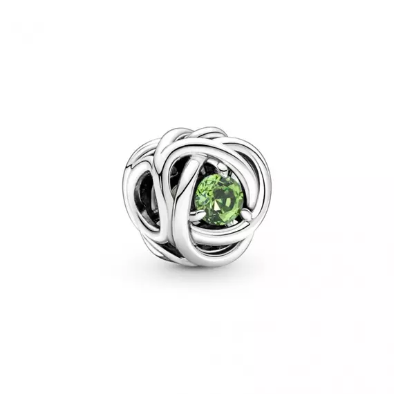 Pandora  - Tavasz zöld örökkévalóság körök ezüst charm - 790065C03