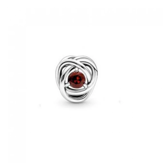 Pandora  - Piros örökkévalóság körök ezüst charm - 790065C06