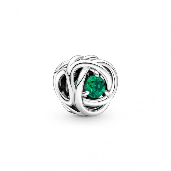 Pandora  - Zöld örökkévalóság körök ezüst charm - 790065C08