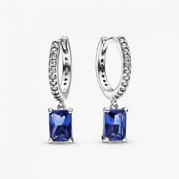 Pandora  - Kék időtlen elegancia karika-fülbevaló - 292381C01