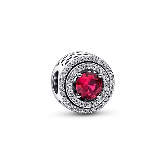 Pandora  - Vörösen szikrázó lapos kerek charm - 792418C01