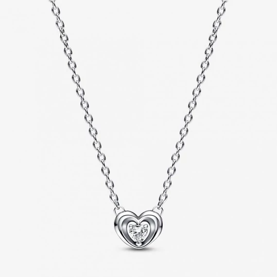 Pandora  - Sugárzó szív és lebegő kő medál collier nyaklánc - 392494C01-45