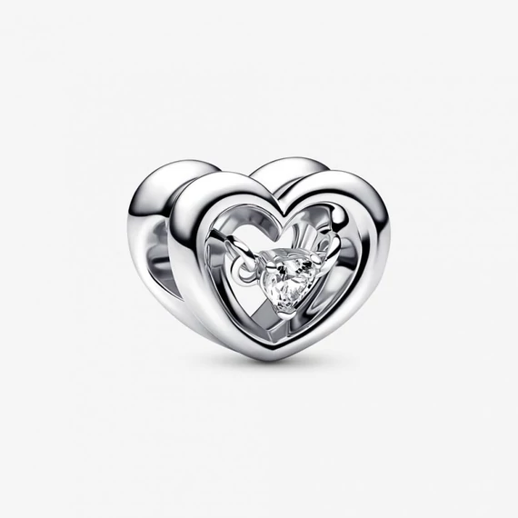 Pandora  - Sugárzó szív és lebegő kő charm - 792493C01