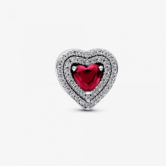 Pandora  - Szikrázó lapos szív charm - 799218C02