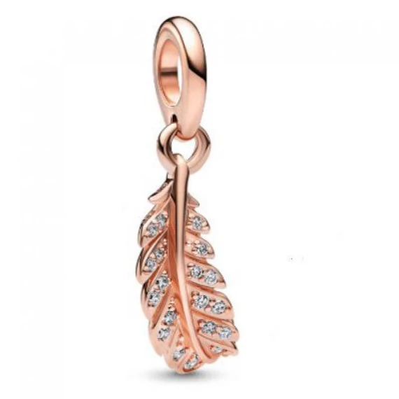 Pandora  - Lebegő ívelt tollpihe függő charm - 782578C01
