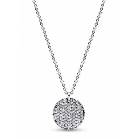 Pandora  - Timeless Pavé kerek medálos nyaklánc - 392632C01-45