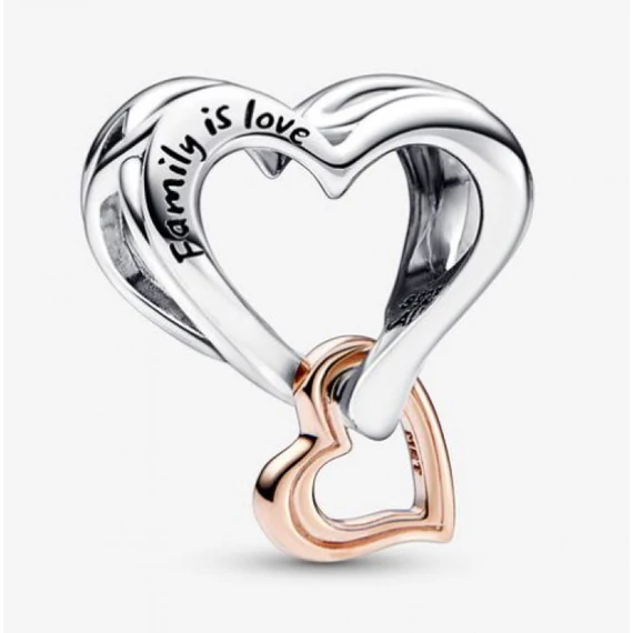 Pandora  - Kéttónusú áttört végtelenjel szív charm - 782642C00