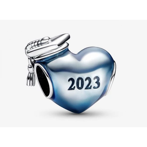 Pandora  - Kék 2023 ballagási szív charm - 792590C01