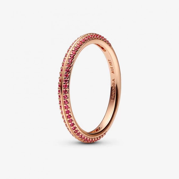 Pandora  - ME vörös pavé gyűrű - 189679C02-52
