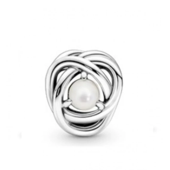 Pandora  - Gyöngyház örökkévalóság körök ezüst charm - 790064C04