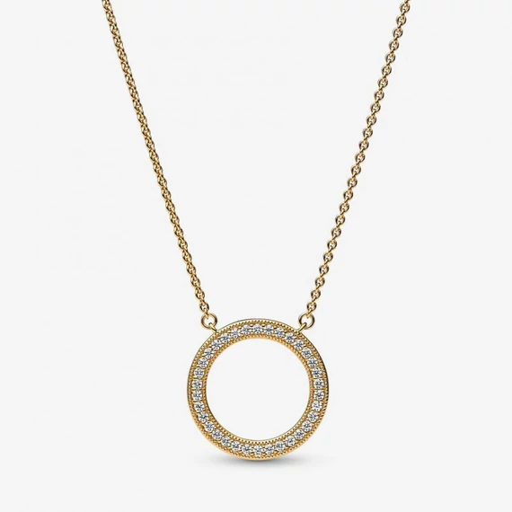 Pandora  - Signature Pavé és szívek karika medálos nyaklánc - 362735C01-45