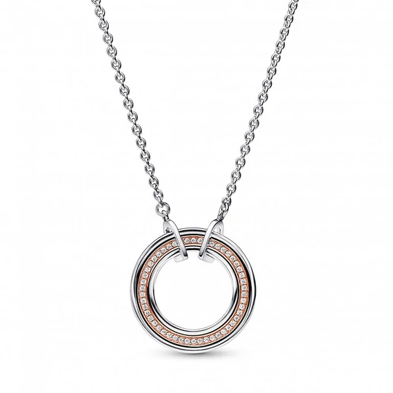 Pandora  - Signature Kéttónusú logó és pavé nyaklánc - 382772C01-50