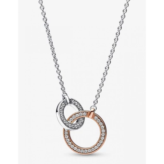 Pandora  - Signature kéttónusú összefonódó karika nyaklánc - 382778C01-45
