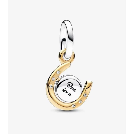 Pandora  - Kéttónusú forgó lemezes szerencsepatkó függő charm - 762713C01