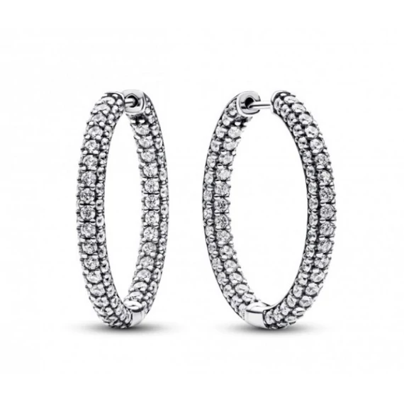 Pandora  - Pandora Timeless Pavé egysoros karika-fülbevaló - 293016C01