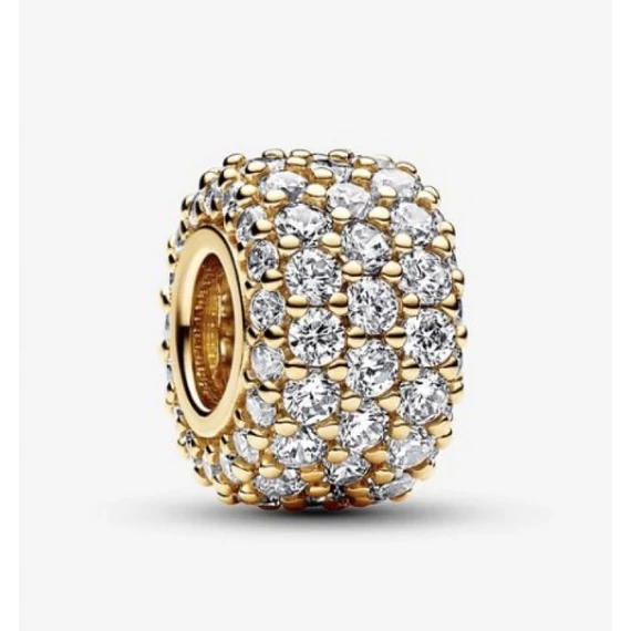 Pandora  - Szikrázó pavé háromsoros charm - 762820C01