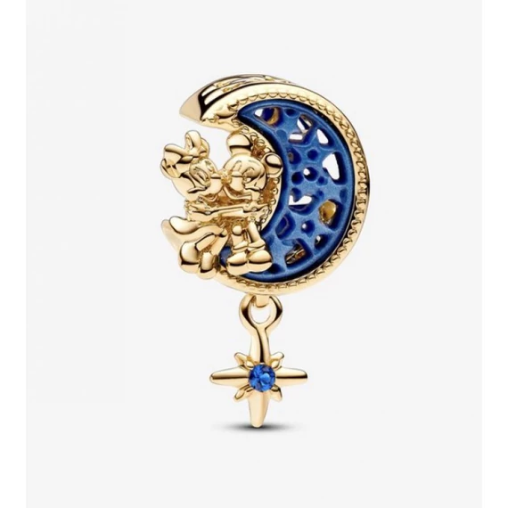 Pandora  - Disney Mickey egér és Minnie egér félhold charm - 762956C01