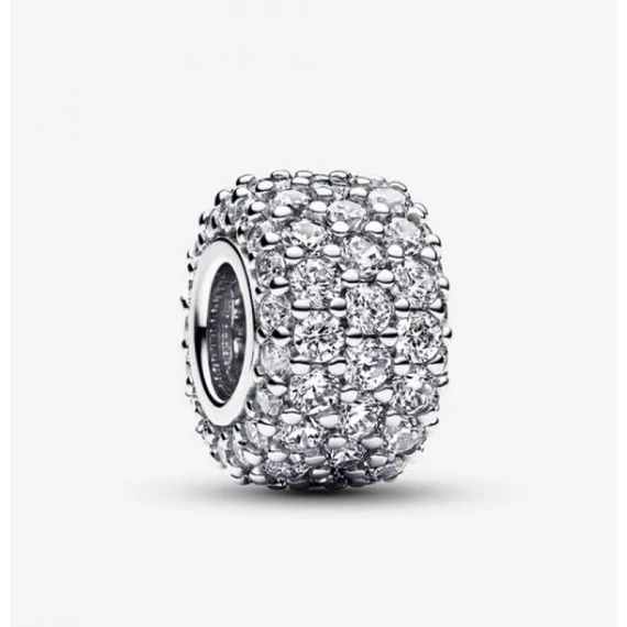 Pandora  - Szikrázó pavé háromsoros charm - 792820C01