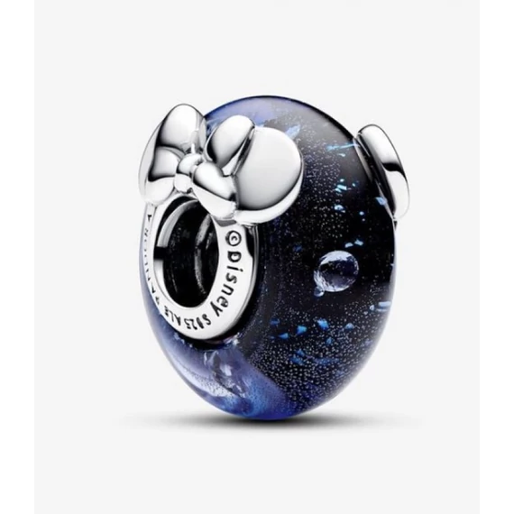 Pandora  - Disney Mickey egér és Minnie egér kék muranói üveg charm - 792958C01