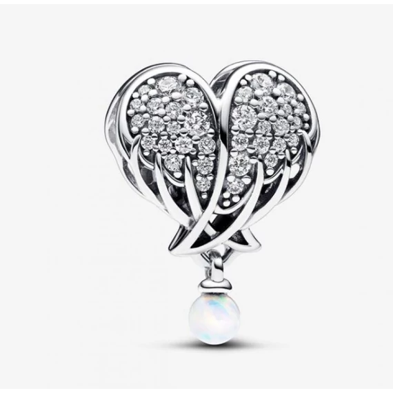 Pandora  - Szikrázó angyalszárnyak és szív charm - 792980C01