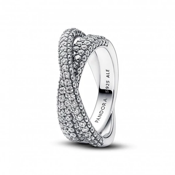 Pandora  - Pandora Timeless Összefonódó pavé karikagyűrű - 193022C01-50