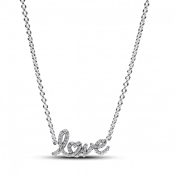 Pandora  - Szikrázó írott betűs love felirat collier nyaklánc - 393076C01-45