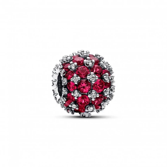 Pandora  - Szikrázó pavé rózsaszín kerek charm - 792630C03