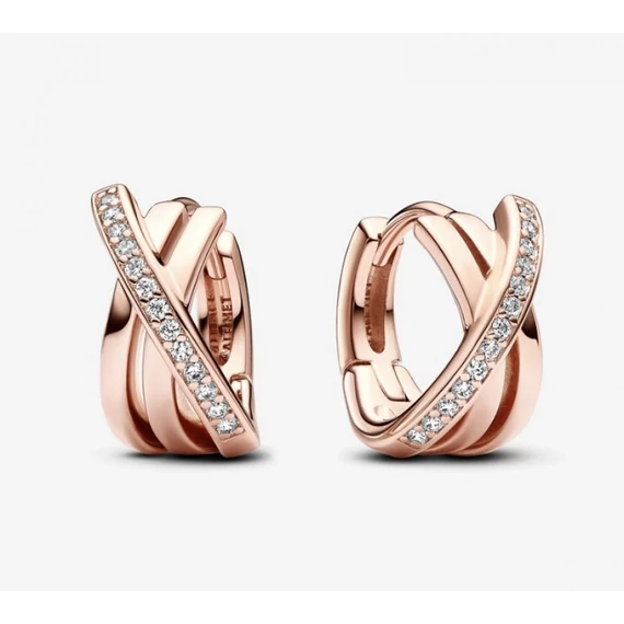 Pandora  - Összefonódó pavé karika-fülbevaló - 283150C01