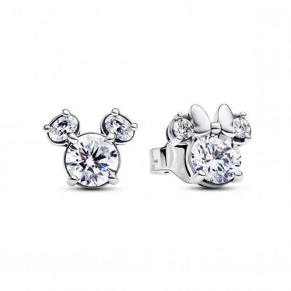Pandora  - Disney Mickey egér és Minnie egér szikrázó gombfülbevaló - 293219C01