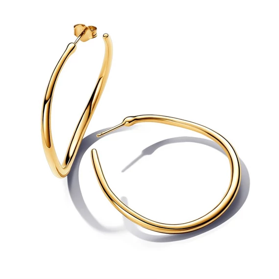 Pandora  - Organikus formájú, 42 mm-es nyitott karika-fülbevaló - 263299C00